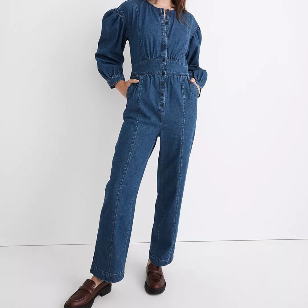 NWOT Madewell Denim Straight-Leg Jumpsuit